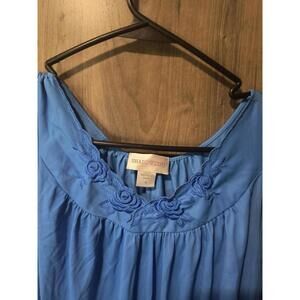 Women's Blue Silk Slip Size Large Shadowline Vintage